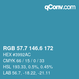カラーコード: RGB 57.7 146.6 172 | qconv.com
