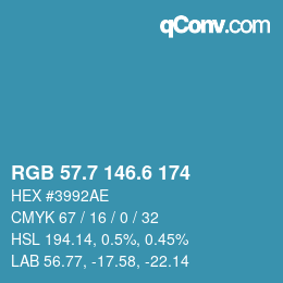 カラーコード: RGB 57.7 146.6 174 | qconv.com