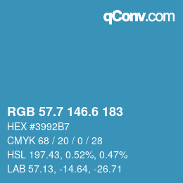 カラーコード: RGB 57.7 146.6 183 | qconv.com