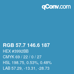 カラーコード: RGB 57.7 146.6 187 | qconv.com