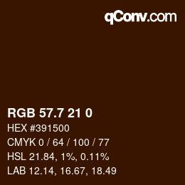 カラーコード: RGB 57.7 21 0 | qconv.com