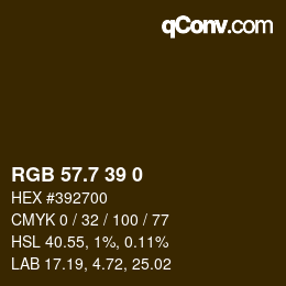 カラーコード: RGB 57.7 39 0 | qconv.com