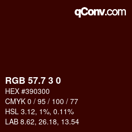 カラーコード: RGB 57.7 3 0 | qconv.com