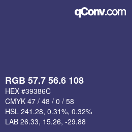 カラーコード: RGB 57.7 56.6 108 | qconv.com