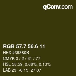 カラーコード: RGB 57.7 56.6 11 | qconv.com