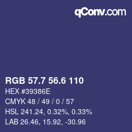 カラーコード: RGB 57.7 56.6 110 | qconv.com