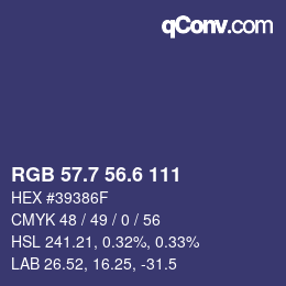 カラーコード: RGB 57.7 56.6 111 | qconv.com