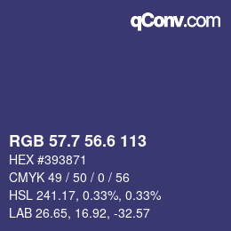 カラーコード: RGB 57.7 56.6 113 | qconv.com