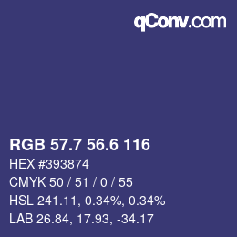 カラーコード: RGB 57.7 56.6 116 | qconv.com