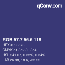 カラーコード: RGB 57.7 56.6 118 | qconv.com