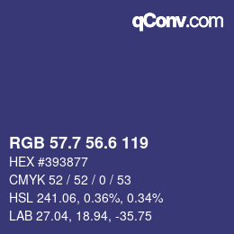 カラーコード: RGB 57.7 56.6 119 | qconv.com