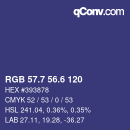 カラーコード: RGB 57.7 56.6 120 | qconv.com