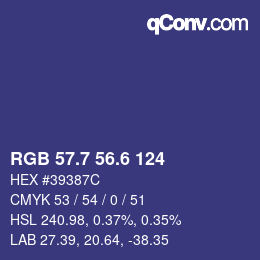 カラーコード: RGB 57.7 56.6 124 | qconv.com
