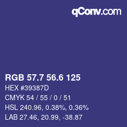 カラーコード: RGB 57.7 56.6 125 | qconv.com