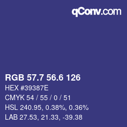 カラーコード: RGB 57.7 56.6 126 | qconv.com