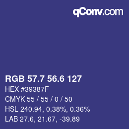 カラーコード: RGB 57.7 56.6 127 | qconv.com