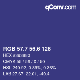 カラーコード: RGB 57.7 56.6 128 | qconv.com