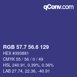 カラーコード: RGB 57.7 56.6 129 | qconv.com