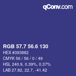 カラーコード: RGB 57.7 56.6 130 | qconv.com