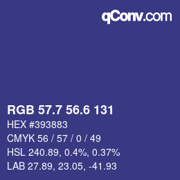 カラーコード: RGB 57.7 56.6 131 | qconv.com