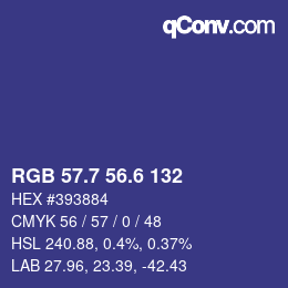 カラーコード: RGB 57.7 56.6 132 | qconv.com