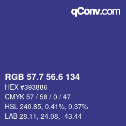 カラーコード: RGB 57.7 56.6 134 | qconv.com