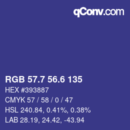 カラーコード: RGB 57.7 56.6 135 | qconv.com