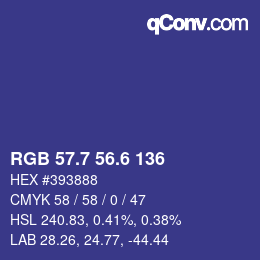 カラーコード: RGB 57.7 56.6 136 | qconv.com