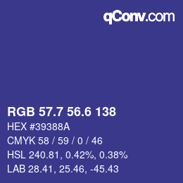 カラーコード: RGB 57.7 56.6 138 | qconv.com