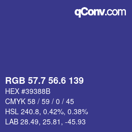 カラーコード: RGB 57.7 56.6 139 | qconv.com