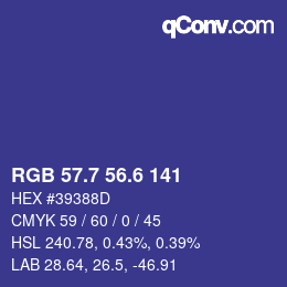 カラーコード: RGB 57.7 56.6 141 | qconv.com