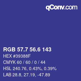 カラーコード: RGB 57.7 56.6 143 | qconv.com