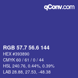 カラーコード: RGB 57.7 56.6 144 | qconv.com