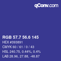 カラーコード: RGB 57.7 56.6 145 | qconv.com