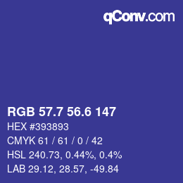 カラーコード: RGB 57.7 56.6 147 | qconv.com