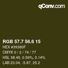 カラーコード: RGB 57.7 56.6 15 | qconv.com