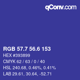 カラーコード: RGB 57.7 56.6 153 | qconv.com