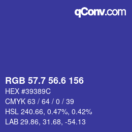 カラーコード: RGB 57.7 56.6 156 | qconv.com