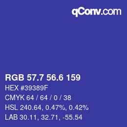 カラーコード: RGB 57.7 56.6 159 | qconv.com