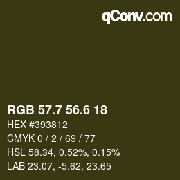 カラーコード: RGB 57.7 56.6 18 | qconv.com
