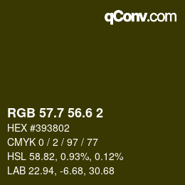 カラーコード: RGB 57.7 56.6 2 | qconv.com