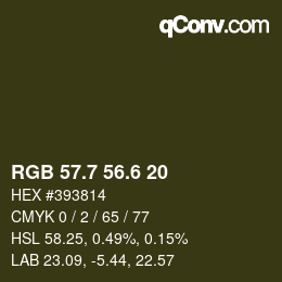カラーコード: RGB 57.7 56.6 20 | qconv.com