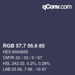 カラーコード: RGB 57.7 56.6 85 | qconv.com