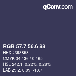 カラーコード: RGB 57.7 56.6 88 | qconv.com
