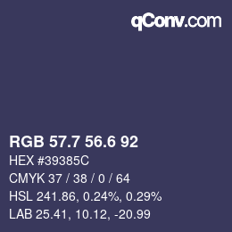 カラーコード: RGB 57.7 56.6 92 | qconv.com