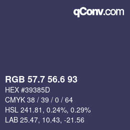 カラーコード: RGB 57.7 56.6 93 | qconv.com