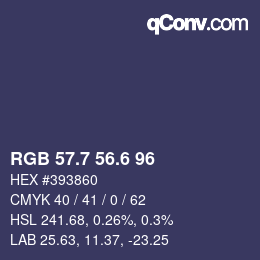 カラーコード: RGB 57.7 56.6 96 | qconv.com