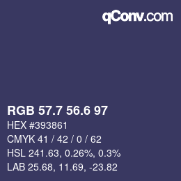 カラーコード: RGB 57.7 56.6 97 | qconv.com