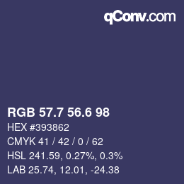 カラーコード: RGB 57.7 56.6 98 | qconv.com