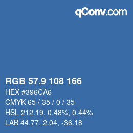 カラーコード: RGB 57.9 108 166 | qconv.com